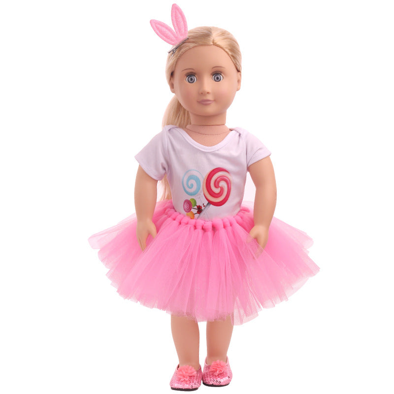 18 inch American Girl T-shirt and Skirt With Hairpin