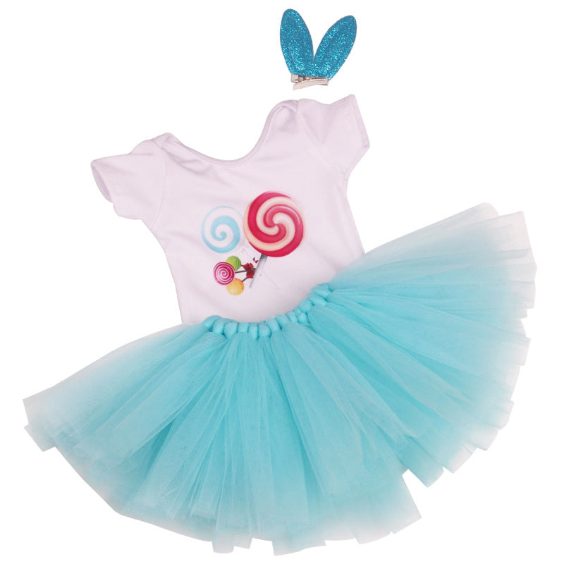 18 inch American Girl T-shirt and Skirt With Hairpin