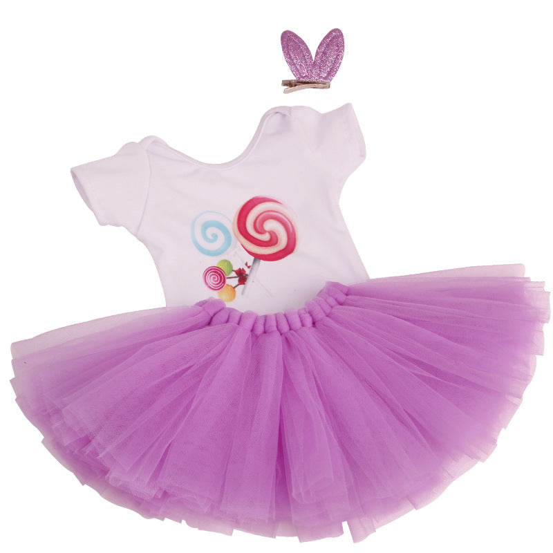 18 inch American Girl T-shirt and Skirt With Hairpin