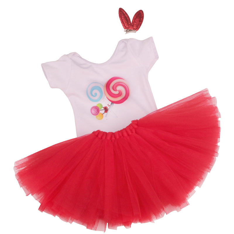 18 inch American Girl T-shirt and Skirt With Hairpin