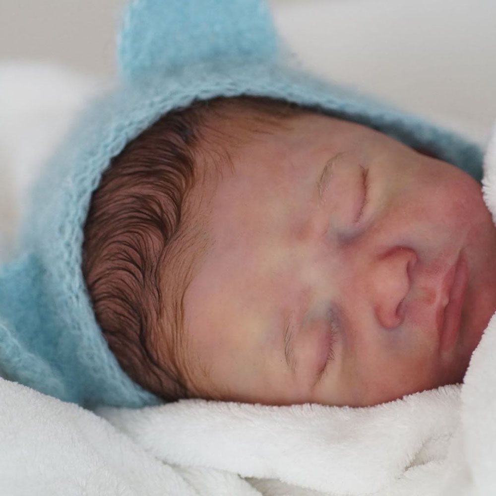 22''Sleeping Reborn Boy Doll Lifelike Realistic Silicone Baby Boy