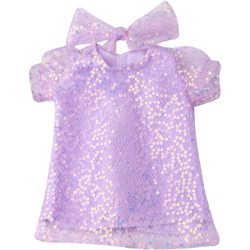 18 inch American Girl Sequined Mesh Princess Dress With Hair Band