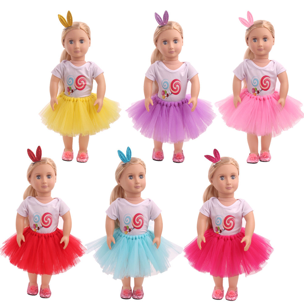 18 inch American Girl T-shirt and Skirt With Hairpin